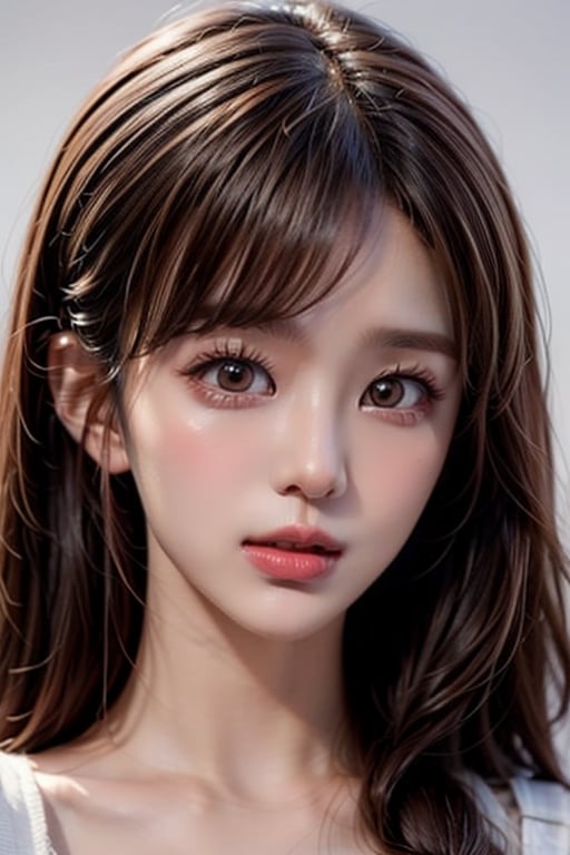 Generate a beauty avatar, she is beautiful, with beautiful facial features, gazing at the audience, detailed skin texture, movie lighting, realistic, milky white background
realistic ,beauty,masterpiece,best quality,dd