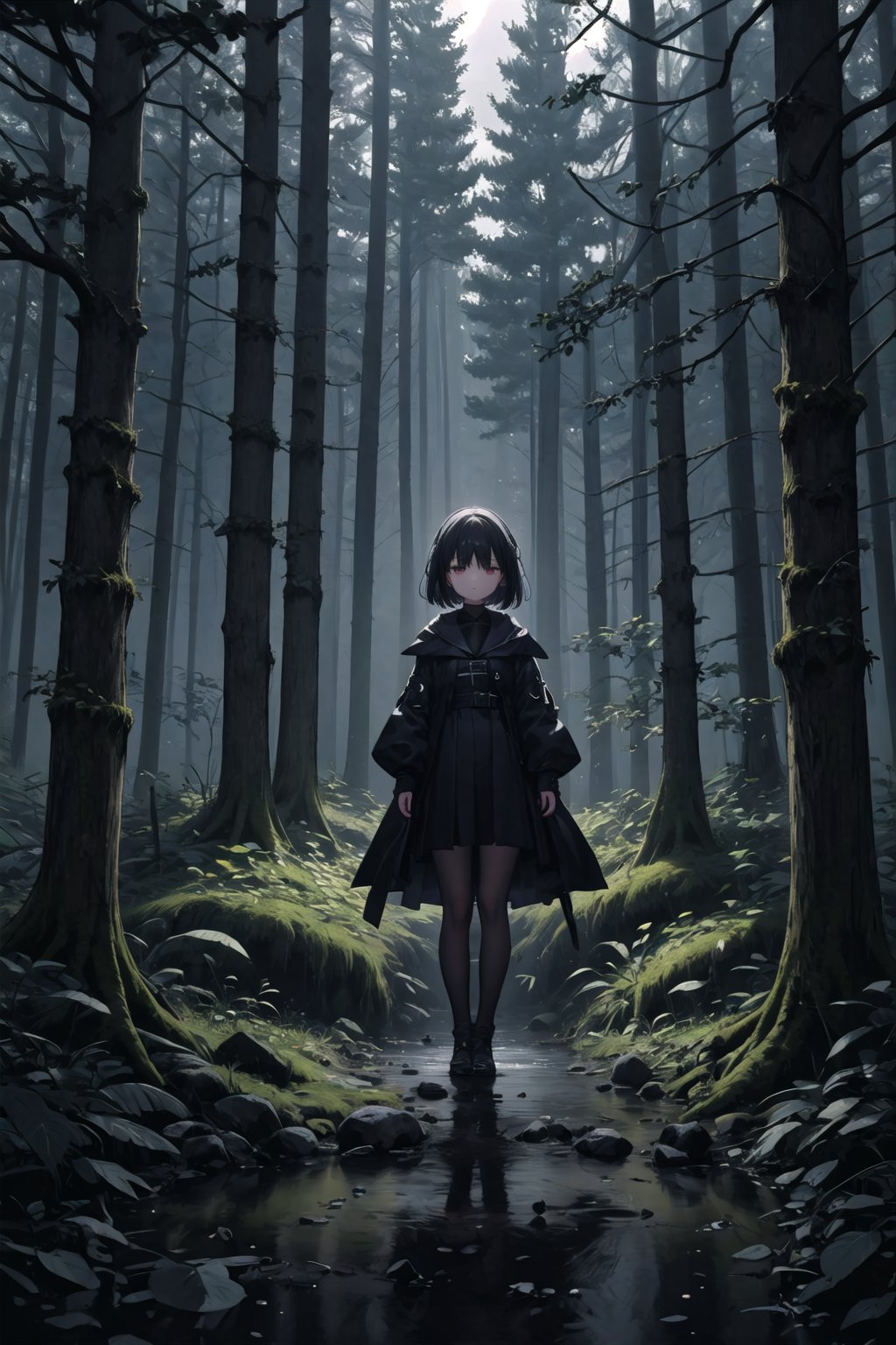 (masterpiece), 1girl, darkness forest,Darkness Forest