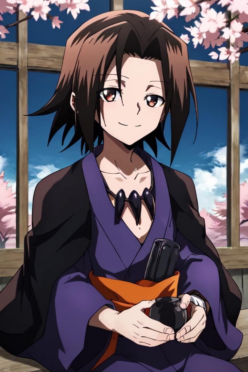 score_9,score_8_up,score_7_up,source_anime,1boy,solo,looking at viewer, Asakura Yoh,brown hair, borwn eyes,medium hair,smile,Japanese clothes,kimono,jewelry,necklace, upper body, outdoors, sitting, Cherry blossoms, lying<lora:EMS-403319-EMS:1.000000>