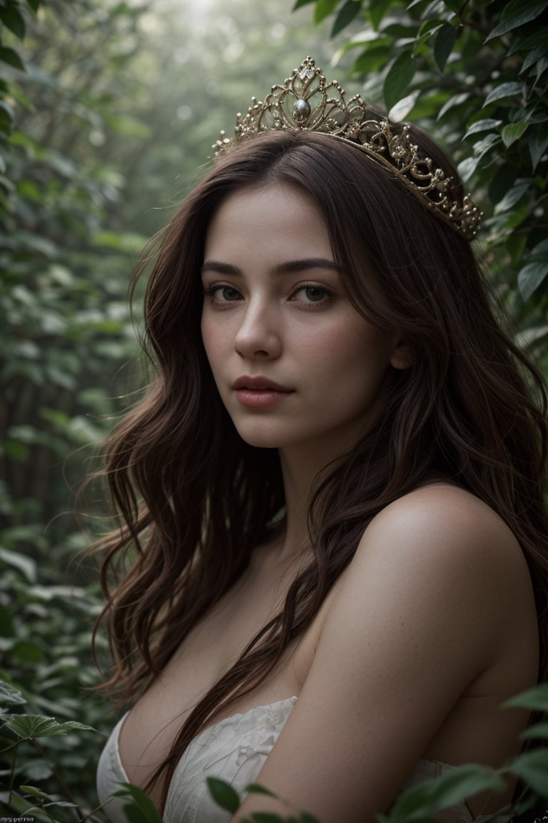 (best quality, 4k, 8k, highres, masterpiece:1.2), ultra-detailed, (realistic, photorealistic, photo-realistic:1.37), nature goddess, leaf body, portrait, greenery, wildflowers, breathtaking eyes, serene expression, graceful pose, ethereal beauty, luminous skin, flowing hair, elegant crown of leaves, soft natural light, vibrant colors, mythical essence, surreal atmosphere, dreamlike aura, harmonious connection with nature, enchanted forest.
