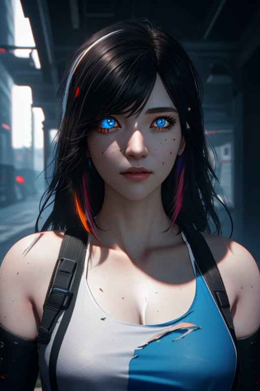 ((Best quality)), ((masterpiece)), (detailed:1.4), 3D, an image of a beautiful cyberpunk female,HDR (High Dynamic Range),Ray Tracing,NVIDIA RTX,Super-Resolution,Unreal 5,Subsurface scattering,PBR Texturing,Post-processing,Anisotropic Filtering,Depth-of-field,Maximum clarity and sharpness,Multi-layered textures,Albedo and Specular maps,Surface shading,Accurate simulation of light-material interaction,Perfect proportions,Octane Render,Two-tone lighting,Wide aperture,Low ISO,White balance,Rule of thirds,8K RAW,torn clothes,white long hair, (girl:1.4),night, detailed eye, beautiful blue eye