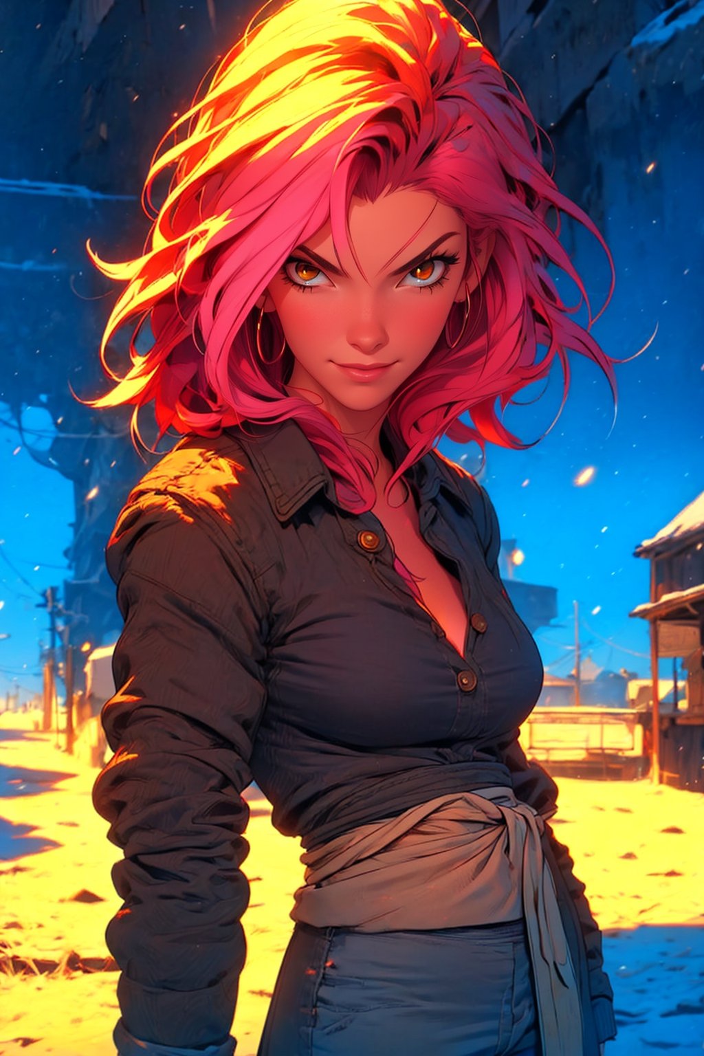 (Dave Wilkins style:1.4) ,(windy background), (best detailed), (best lighting), ( ultra-detailed), (best quality), 1 girl, yellow eyes, (detail eyes), pale_skin, pink_hair, ((straight_hair)), bangs, short-hair, past-the-waist, large breasts, (black long sleeve),sitting on the bed wearing nothing on just a long sleeve button shirt. Button down showing cleavage. (NSFW nudity, naked), slim thicc, perfect smooth skin, detailed skin,(Dave Wilkins style:1.4) ,Retro,background,ARTSTYLE_PabloRomero_ownwaifu,chibi,Anitoon2,cyber_mark,Eda Clawthorne,viking,guweiz style,arcane style, www.ownwaifu.com,long hair,The Owl House,anime