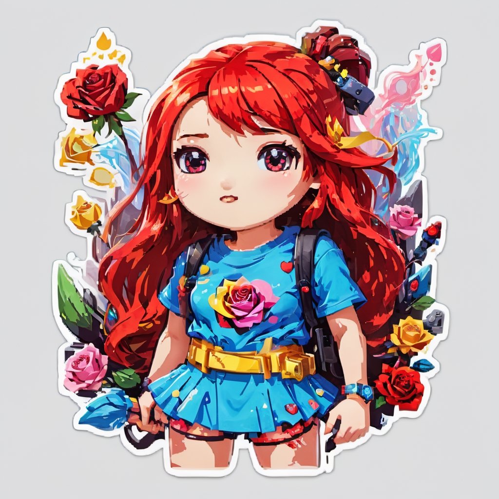 Abstract Pop Surrealism:
A fusion of abstract, pop, and surreal styles brings forth a woman in a miniskirt, draped in a playful cosplay uniform, showcasing cute panties in a vibrant, dreamlike setting.
,sticker,dripping paint,roses_are_rosie,neon photography style,tshirt design,faize,pixel