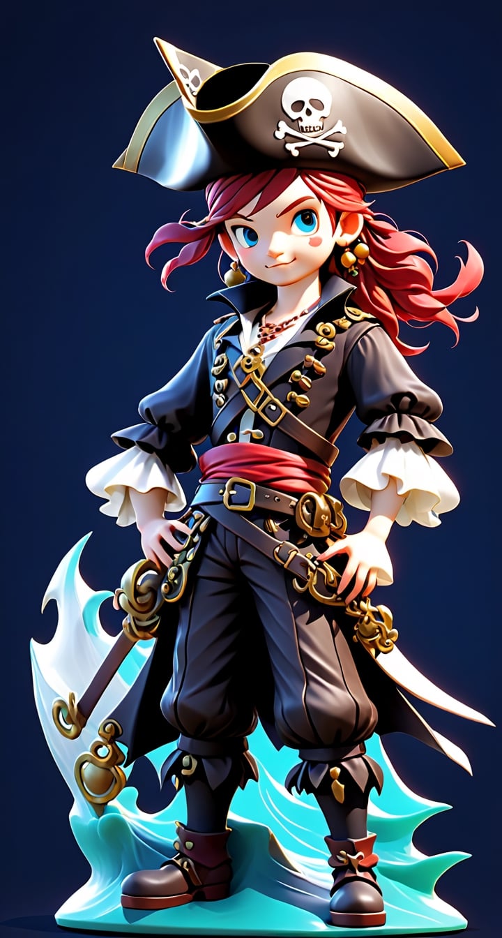 Pirate-Themed 3D Game Character Model**: Sail the high seas with this swashbuckling character, featuring intricate pirate attire and a ship deck setting.
,Niji Slime
