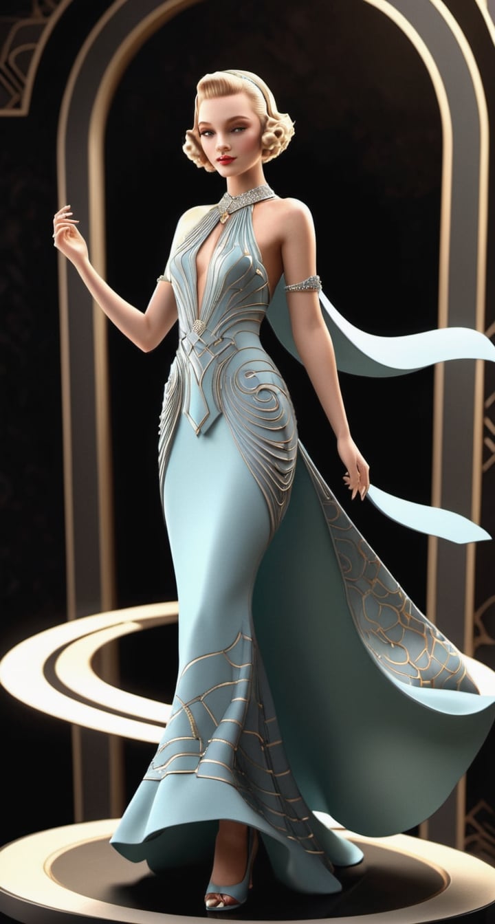 Art Deco-Inspired 3D Game Character Model**: Embrace the elegance of the Art Deco era with a character adorned in geometric patterns and luxurious design.
,mythical clouds