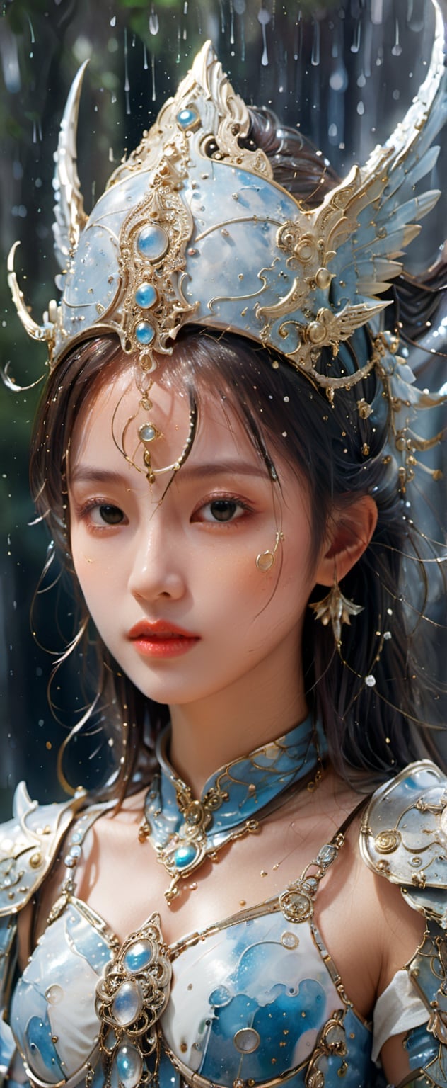 Ethereal Fantasy Art: Celestial Girl Warrior**: Magnificent ethereal artwork showcasing a celestial girl warrior, highly detailed.
,cutegirlmix,FilmGirl,dripping paint,LinkGirl,3d style
