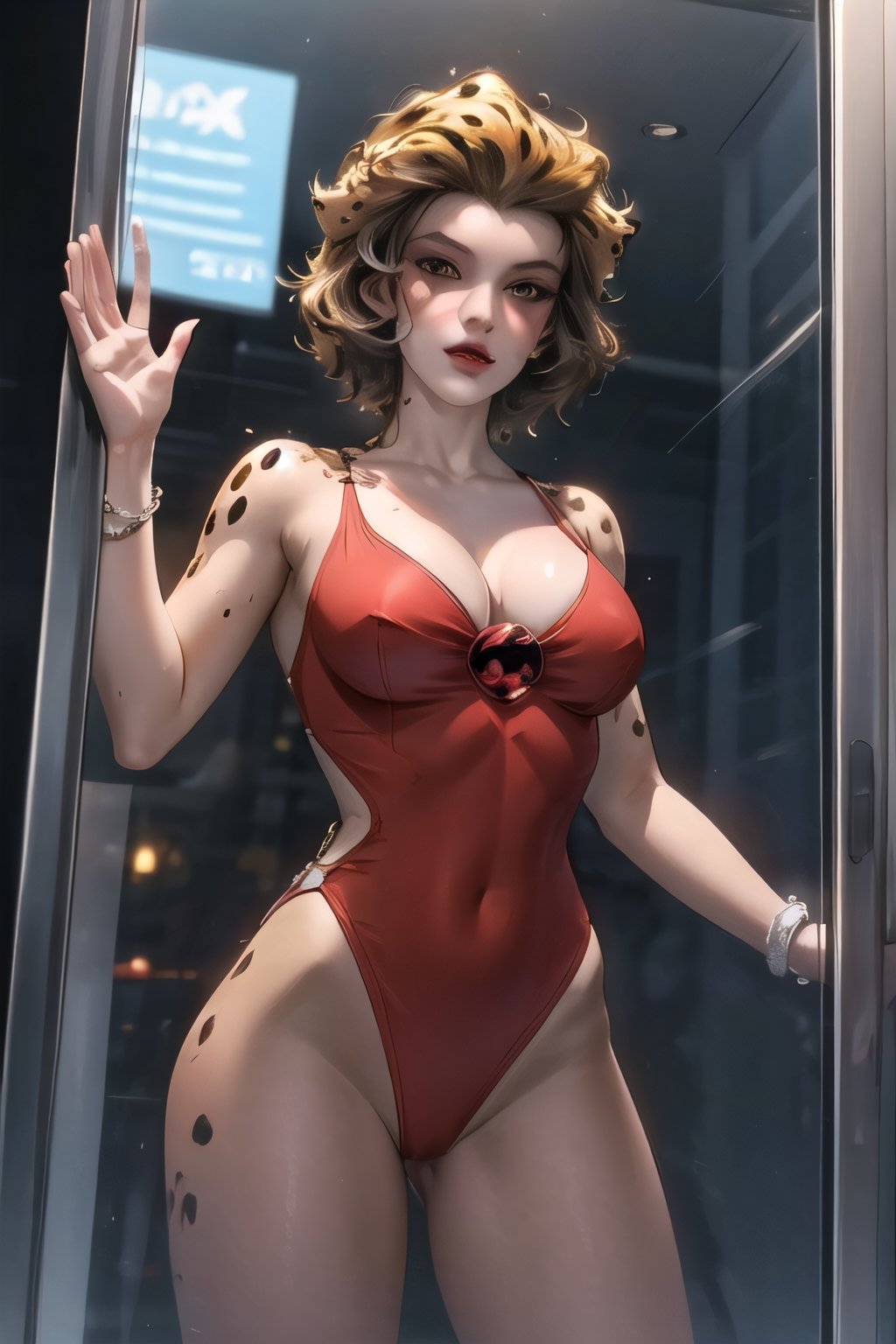 cheetara_bodysuit_aiwaifu, naked, facial portrait, sexy stare, anal portrait, fucking,against glass