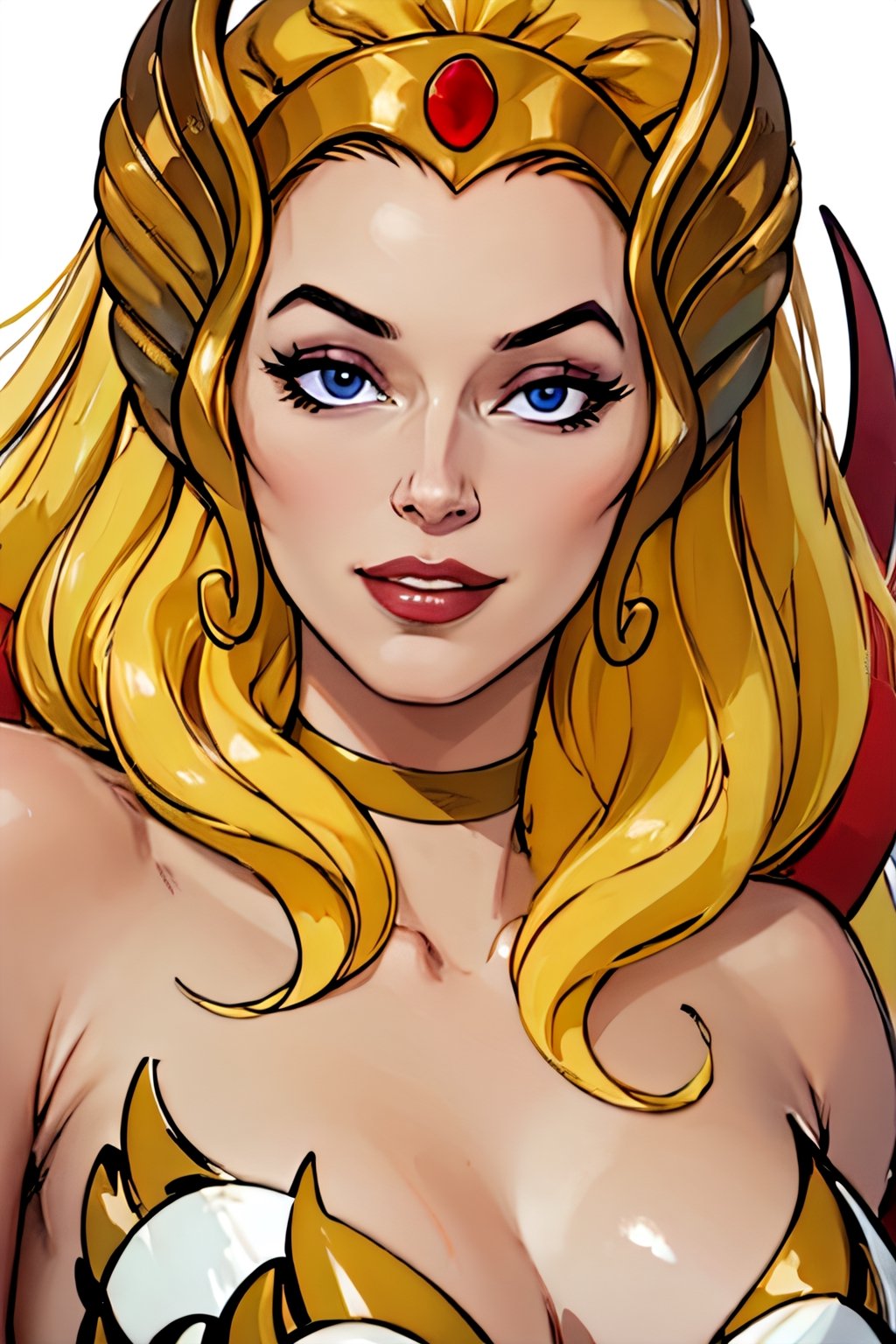 she-ra, facial portrait, sexy stare, smirked, 