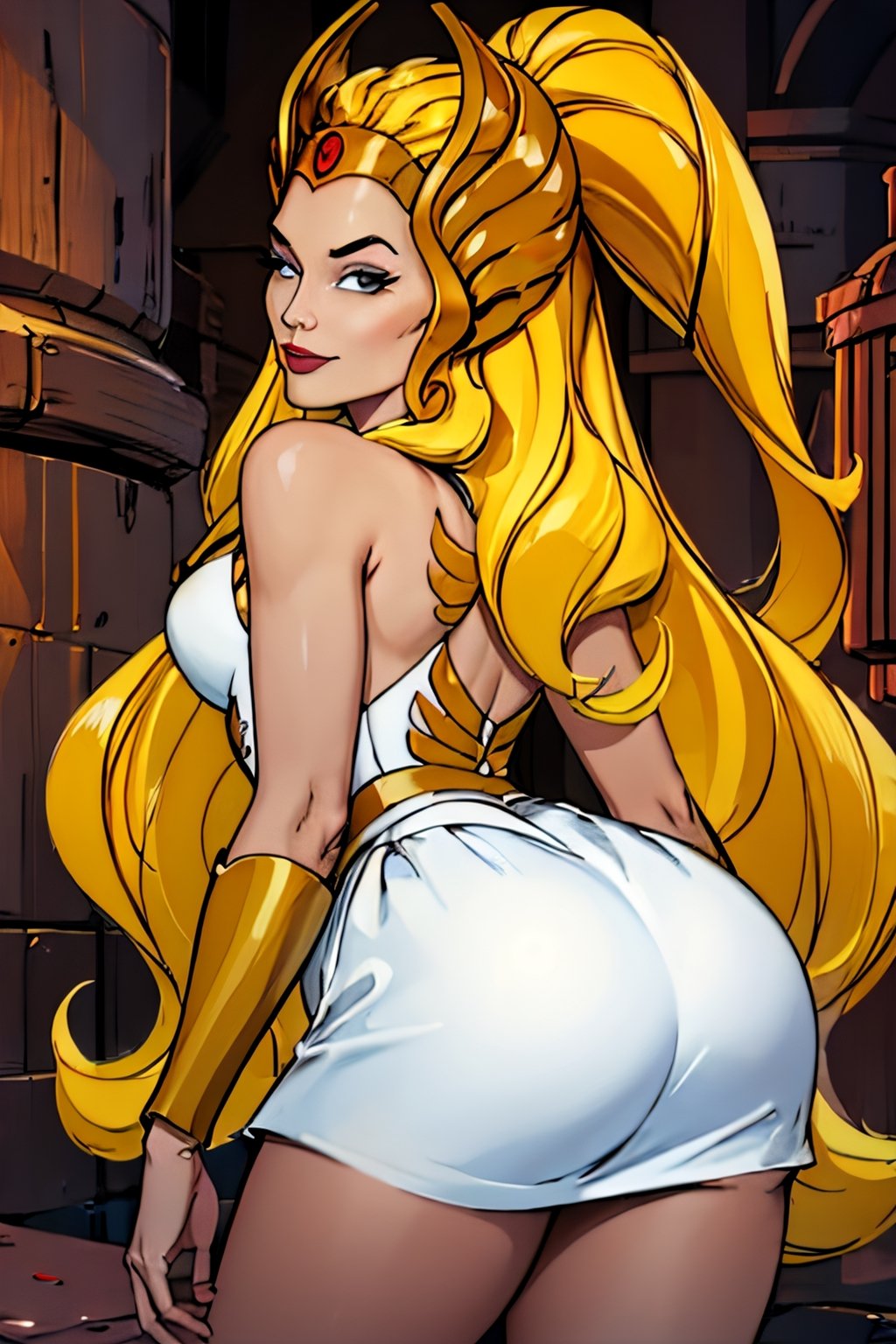 she-ra, facial portrait, sexy stare, smirked, butt shot 