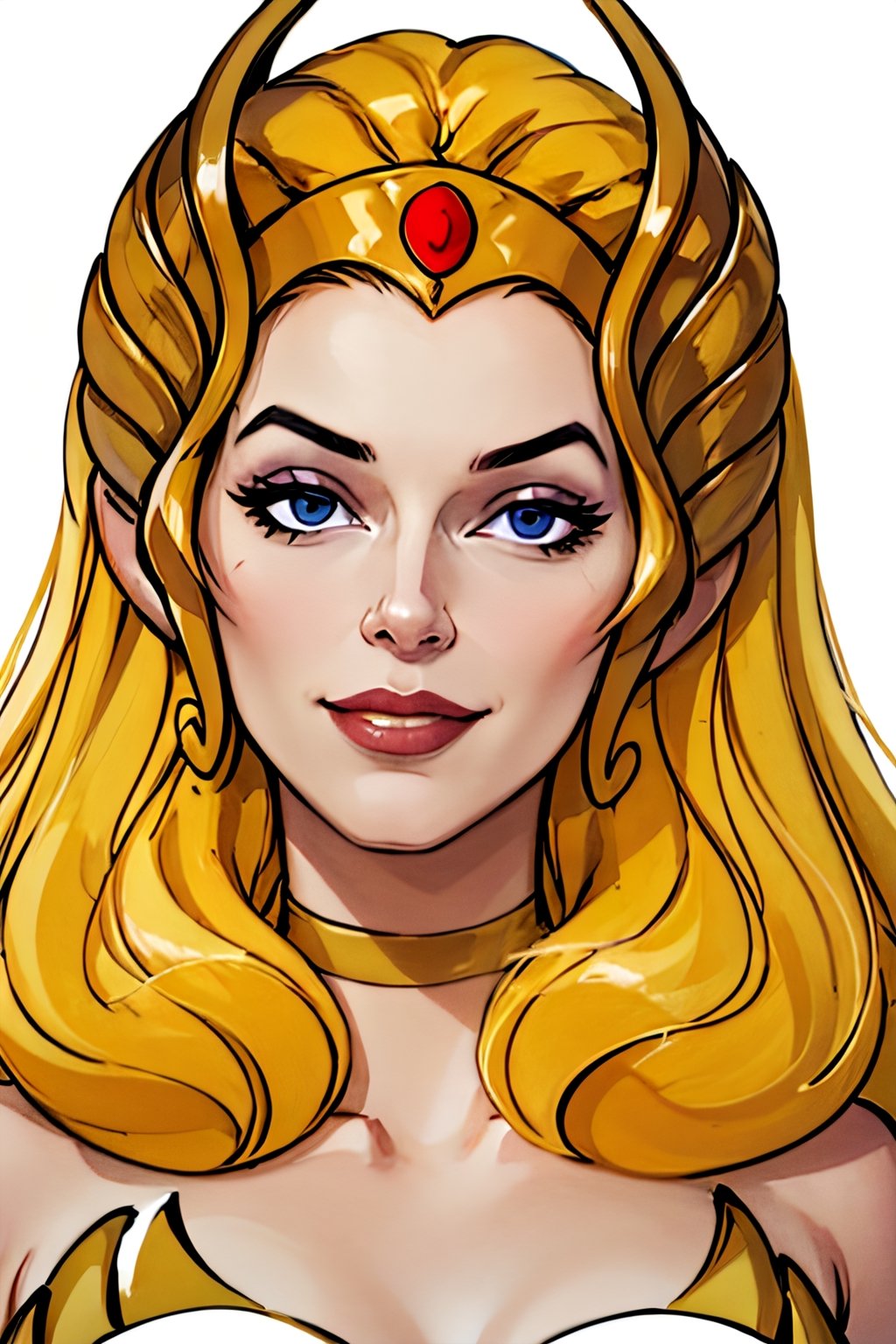 she-ra, facial portrait, sexy stare, smirked, 