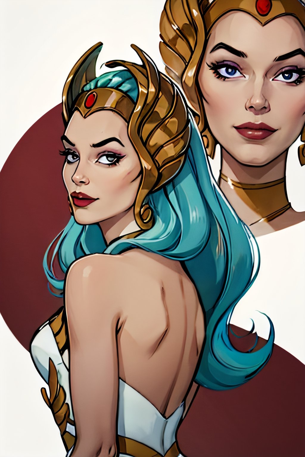 she-ra, facial portrait, sexy stare, smirked, butt shot 