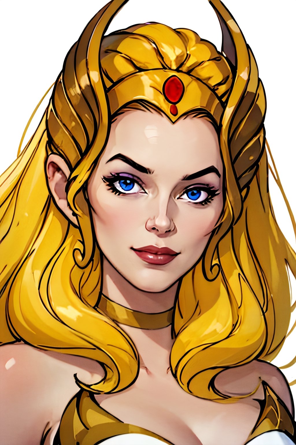 she-ra, facial portrait, sexy stare, smirked, 