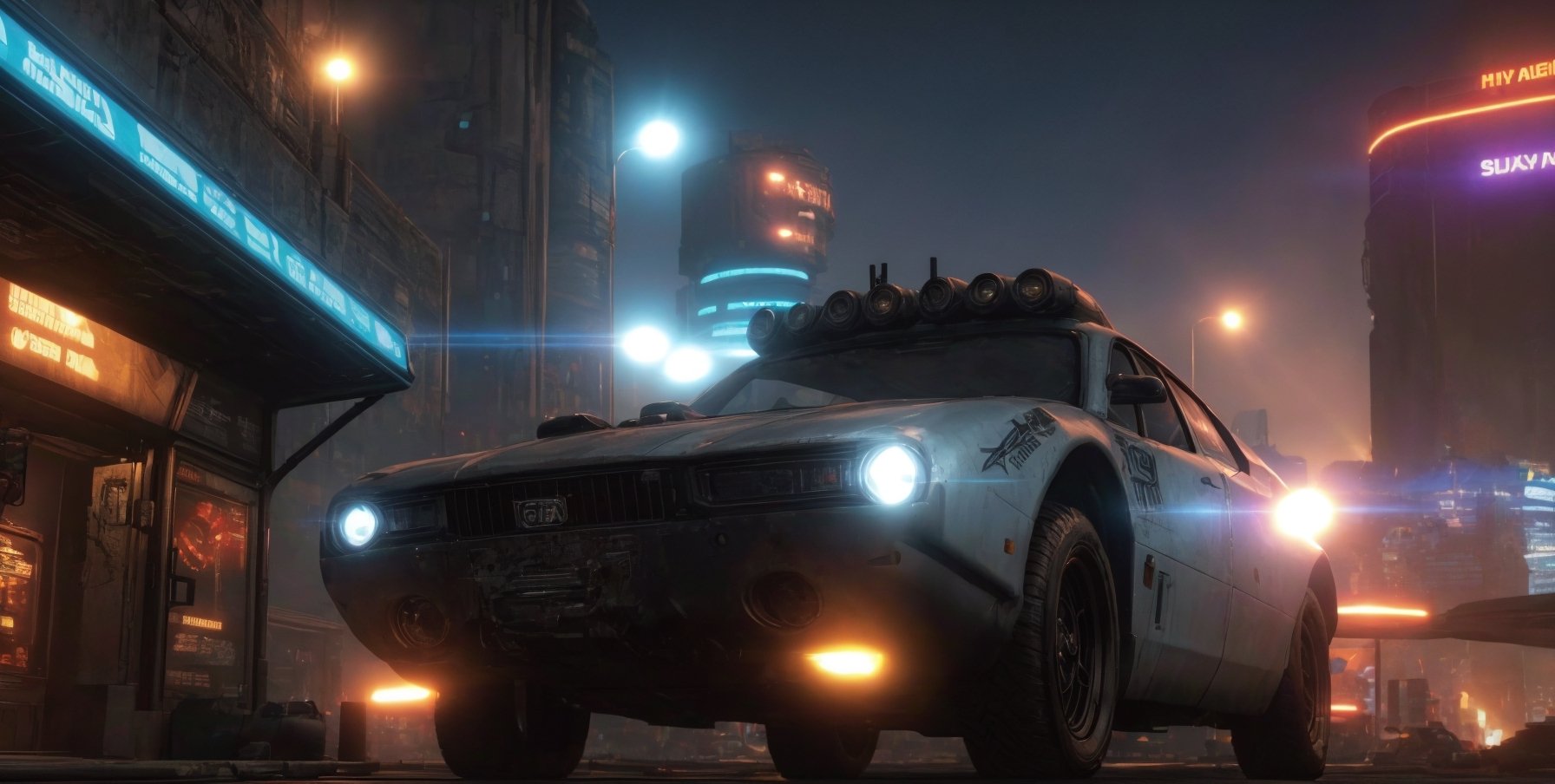 Create the hyperrealistic image of a futuristic flying car that flies over an immense cybercity at night. The vehicle's headlights produce flares and halos in the camera lens.
(cyberpunk style, perfect lighting, shadows, sharp focus, 8k high definition, insanely detailed, masterpiece, hiper-realistic, highest quality, intricate details), (dynamic  pose:1.4) ,Cyberpunk, Detailedface, Realism,round ass,IMGFIX,cyberpunk style,cyberpunk,insane details ,high details,more detail XL,More Detail,ff8bg,Add more detail,Lens flare,no humans