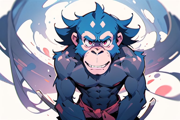 Noa is a ape from the movie "Planet of the ape", looking the viewer, in anime style,nijistyle