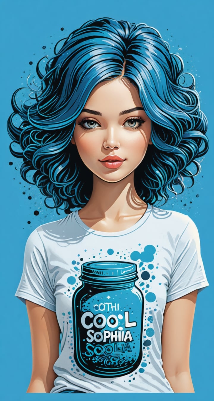 Typographic art featuring & perfect text "Cool Sophia". Stylized, intricate, detailed, artistic, text-based.,tshirt design,Leonardo Style,in a jar