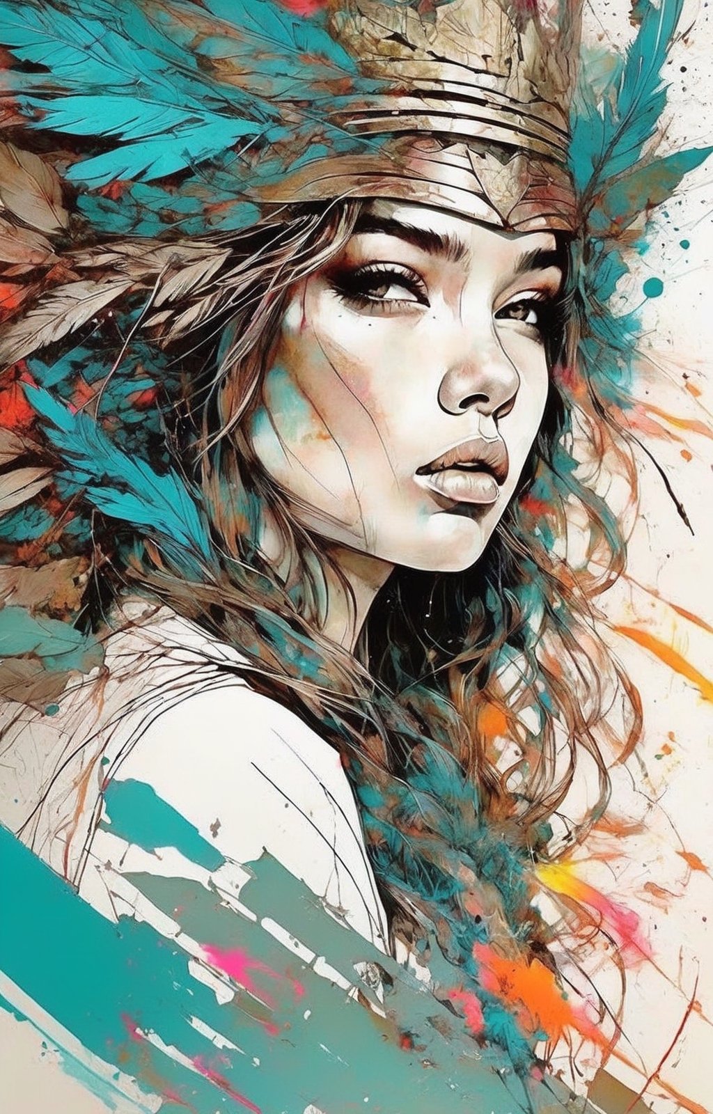 strong warrior princess| centered| key visual| intricate| highly detailed| breathtaking beauty| precise lineart| vibrant| comprehensive cinematic| Carne Griffiths| Conrad Roset