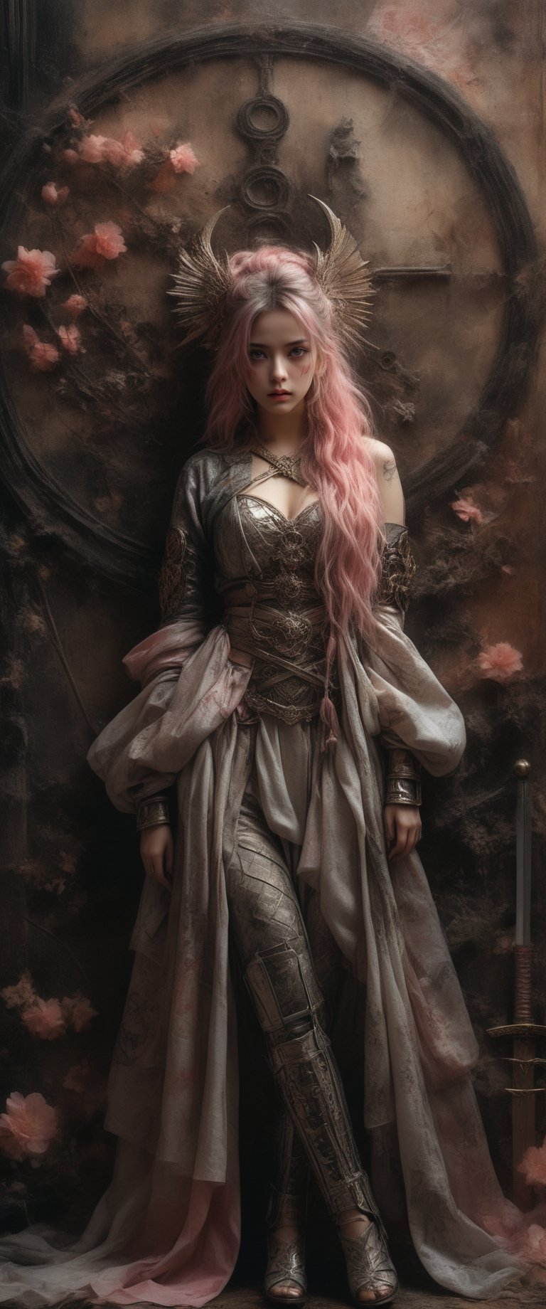 breathtaking RAW photo of female ((THigh quality concept art portrait featuring a fantastic and beautiful and fair 18 years old whit Silver pink hair and Hazel eyes Caucasian o lot of color Elven women(Bella Delphine) whit drawn on weathered parchment, using lord of the rings or dungeons and dragons, character sheet, perfect anatomy, parchment serves as a canvas decorated with ancient runes, made by hand. sketches drawn, by Boris Vallejo, high details,





)), dark and moody style, perfect face, outstretched perfect hands . masterpiece, professional, award-winning, intricate details, ultra high detailed, 64k, dramatic light, volumetric light, dynamic lighting, Epic, splash art .. ), by james jean $, roby dwi antono $, ross tran $. francis bacon $, michal mraz $, adrian ghenie $, petra cortright $, gerhard richter $, takato yamamoto $, ashley wood, tense atmospheric, , , , sooyaaa,IMGFIX,Comic Book-Style,Movie Aesthetic,action shot,photo r3al,bad quality image,oil painting, cinematic moviemaker style,Japan Vibes,H effect,koh_yunjung ,koh_yunjung,kwon-nara,sooyaaa,colorful,bones,,armor,han-hyoju-xl ,DonMn1ghtm4reXL, ct-fujiii
,oiran,furisode,ct-jeniiii, ct-goeuun,yaya, HanFu,golden kimono,kamado nezuko,sword maiden,theresa apocalypse,koling,ct-rosseeiiee,ct-rosseeiiee,ct-virtual