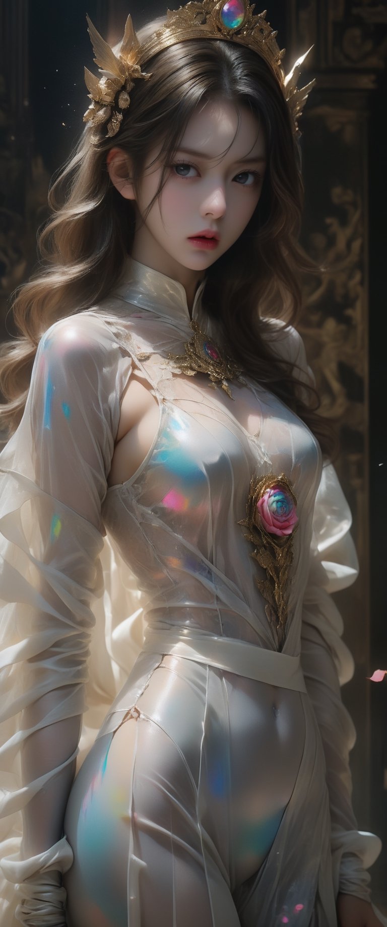 breathtaking ethereal RAW photo of female ((poster of a sexy [(Masterpiece),best quality,High detailed,girl,brunette,temple maiden,perfect female body,white see trough cloth,thin silk fabrics,ornate,intricate,gold, in sacred temple, temple of godess, feminine,sexy,erotic,lewd, sexy statues, beautifull decore, colorful, pink,soft,fluffy, dim light, lewd, lewd pose,suggestive, warm,welcoming,
 ] in a [ ], pissed_off,angry, latex uniform, eye angle view, ,dark anim,minsi,goeun, , , )), dark and moody style, perfect face, outstretched perfect hands . masterpiece, professional, award-winning, intricate details, ultra high detailed, 64k, dramatic light, volumetric light, dynamic lighting, Epic, splash art .. ), by james jean $, roby dwi antono $, ross tran $. francis bacon $, michal mraz $, adrian ghenie $, petra cortright $, gerhard richter $, takato yamamoto $, ashley wood, tense atmospheric, , , , sooyaaa,IMGFIX,Comic Book-Style,Movie Aesthetic,action shot,photo r3al,bad quality image,oil painting, cinematic moviemaker style,Japan Vibes,H effect,koh_yunjung ,koh_yunjung,kwon-nara,sooyaaa,colorful,roses_are_rosie,armor,han-hyoju-xl
