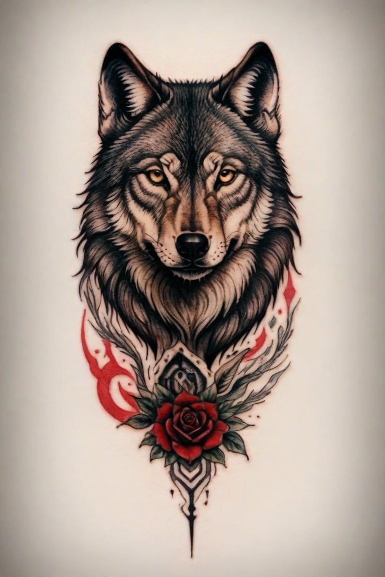 tatoo, tattoo style, wolf
