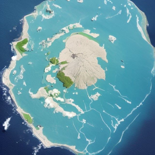 a map of Krabschelp, a remote volcanic cab shell-shaped island that spans 38 sq mi in the Indian ocean, with elevations starting at 500 metres to 2,062 meters (6,765 ft) above sea level.