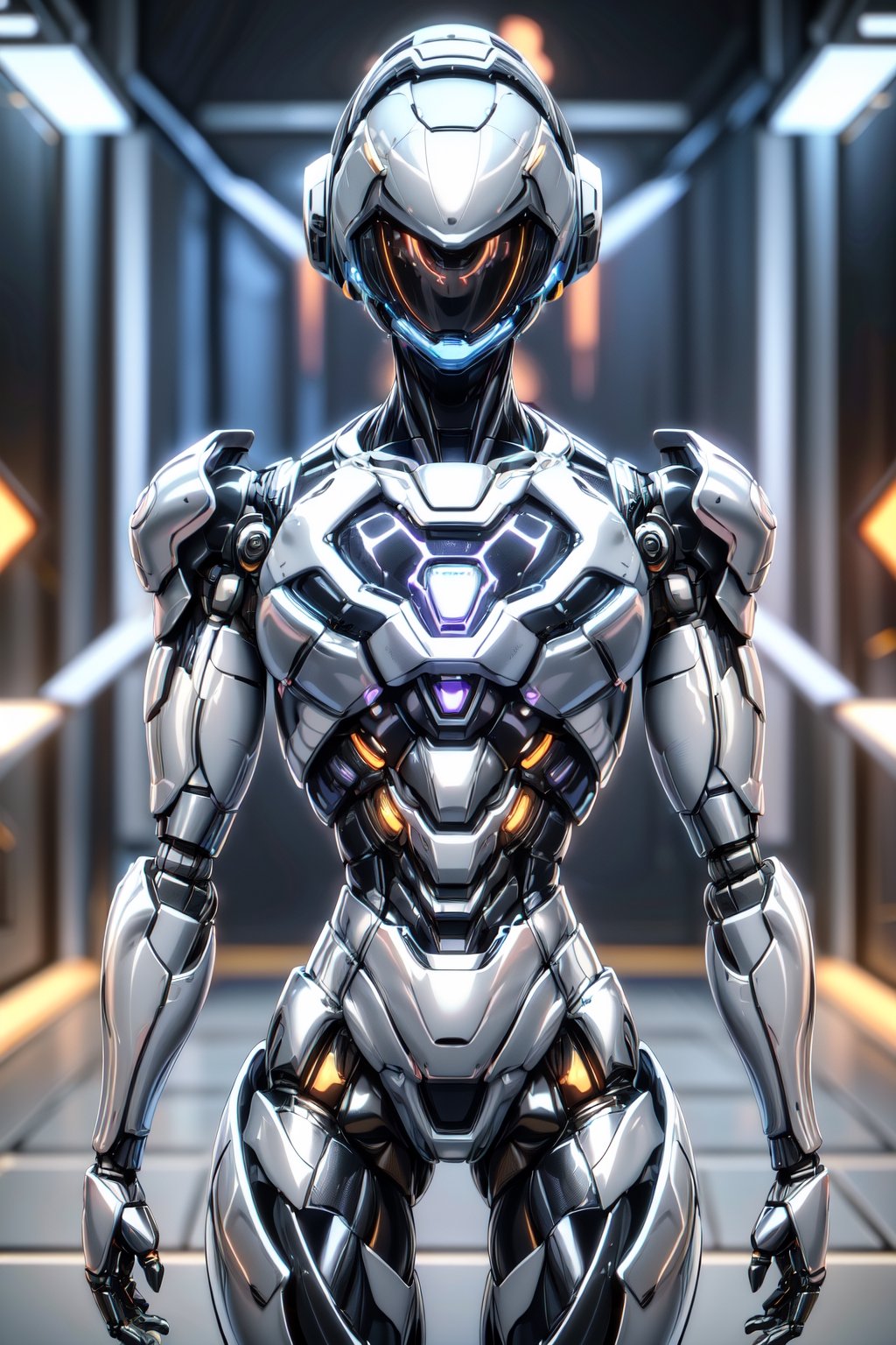 ((high resolution)), ((8K)), ((incredibly absurdres)), break. (super detailed metallic skin), (an extremely delicate and beautiful:1.3), break, ((1robot:1.5)), ((slender body)), (medium breasts), (beautiful hand), ((metallic body:1.3)), ((cyber helmet with full-face mask:1.4)), break. ((no hair:1.3)) , (blue glowing lines on one's body:1.2), break. ((intricate internal structure)), ((brighten parts:1.5)), break. ((robotic face:1.2)), (robotic arms), (robotic legs), (robotic hands), ((robotic joint:1.2)), (Cinematic angle), (ultra-fine quality), (masterpiece), (best quality), (incredibly absurdres), (highly detailed), high res, high detail eyes, high detail background, sharp focus, (photon mapping, radiosity, physically-based rendering, automatic white balance), masterpiece, best quality, ((Mecha body)), furure_urban, incredibly absurdres, science fiction, Fire Angel Mecha,Mecha