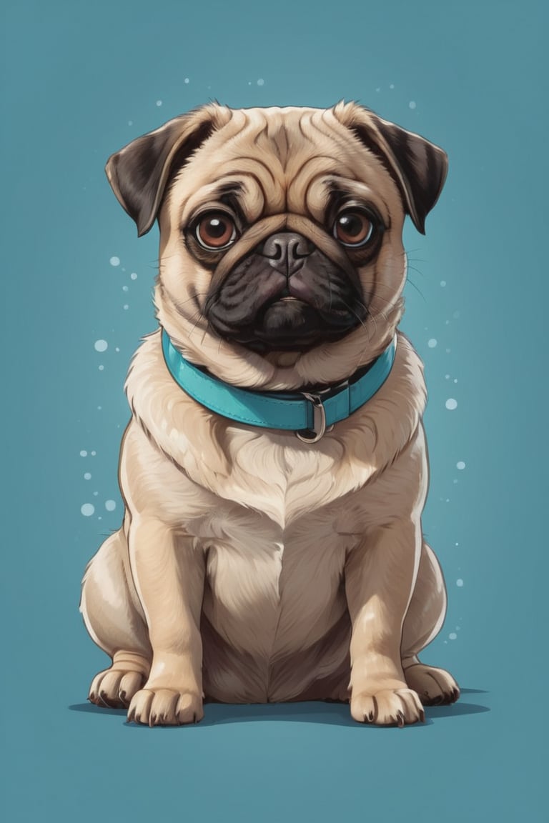  score_9, score_8_up, score_7_up, one cute dog, one dog, pug, thick outlined, art style, cartoon style, real dog, clean gradient bckground, no collar,txznf