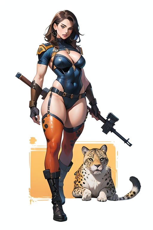 uma mulher com uma arma e um biquíni com estampa de leopardo, biquíni + equipamento militar esfarrapado, mulher das cavernas, no estilo travis charest, Estilo Travis Charest, protagonista feminina, Mulher Doc Savage, inspirado em Clyde Caldwell, biquíni-armadura, mulher bárbara, armadura de biquíni, gigachade fêmea, Joe Unha, David Finch •, inspirado por Rob Liefeld