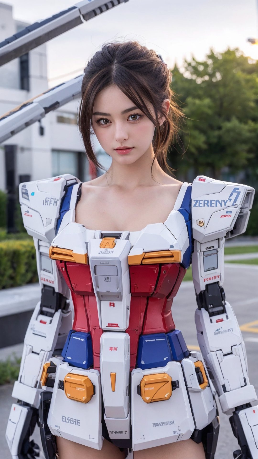 1girl, cosplay, zzenny_n, gundam girl, rx78, sexy,zzenny_n, breasts out, outdoor, into the space, universe,chinatsumura, ((full_body)), sexy panty, detail face, realistic skin,masterpiece,ellafreya, ultra-wide shot, cowboy_shot, ((shot from far distance)), highly detailed background