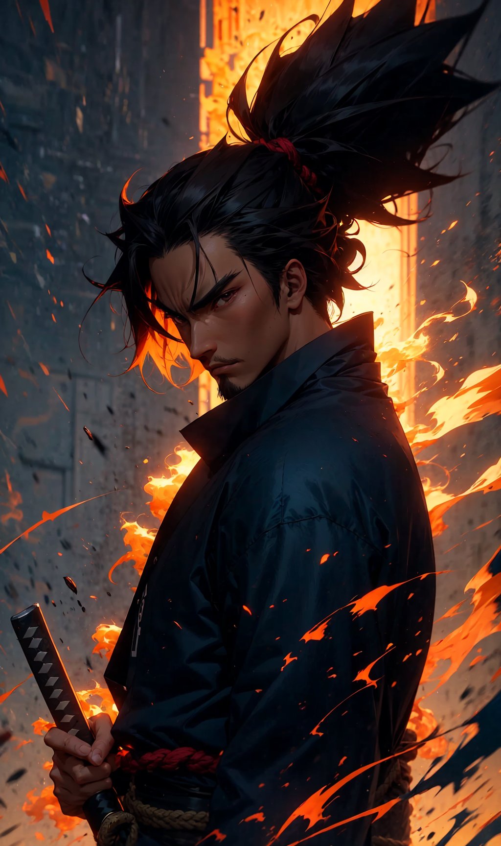 illustration of samurai Jin from (Samurai Champloo)