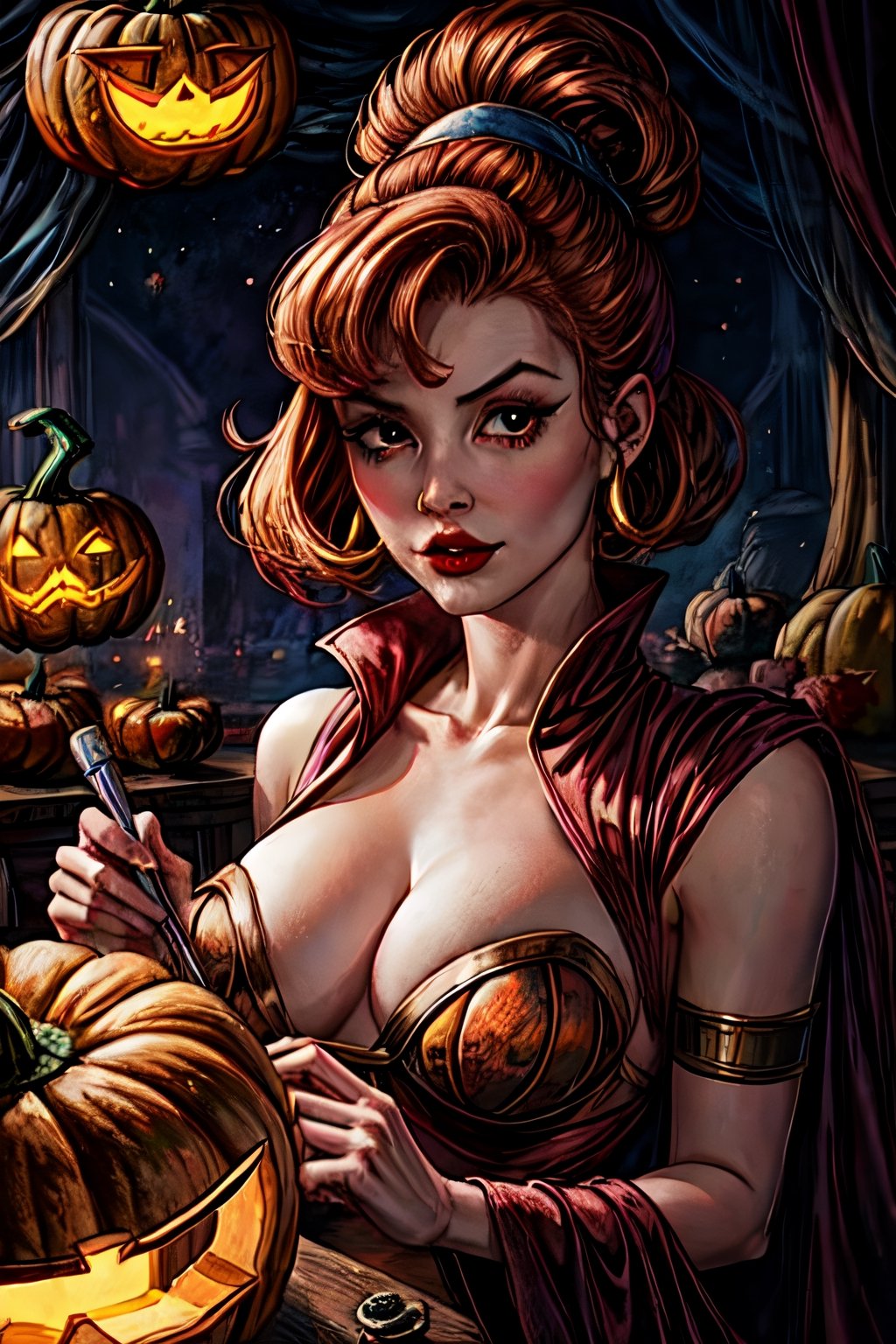 1girls breasts cleavage female female_only looking_at_viewer masters_of_the_universe pumpkinsinclair seductive seductive_look solo teela