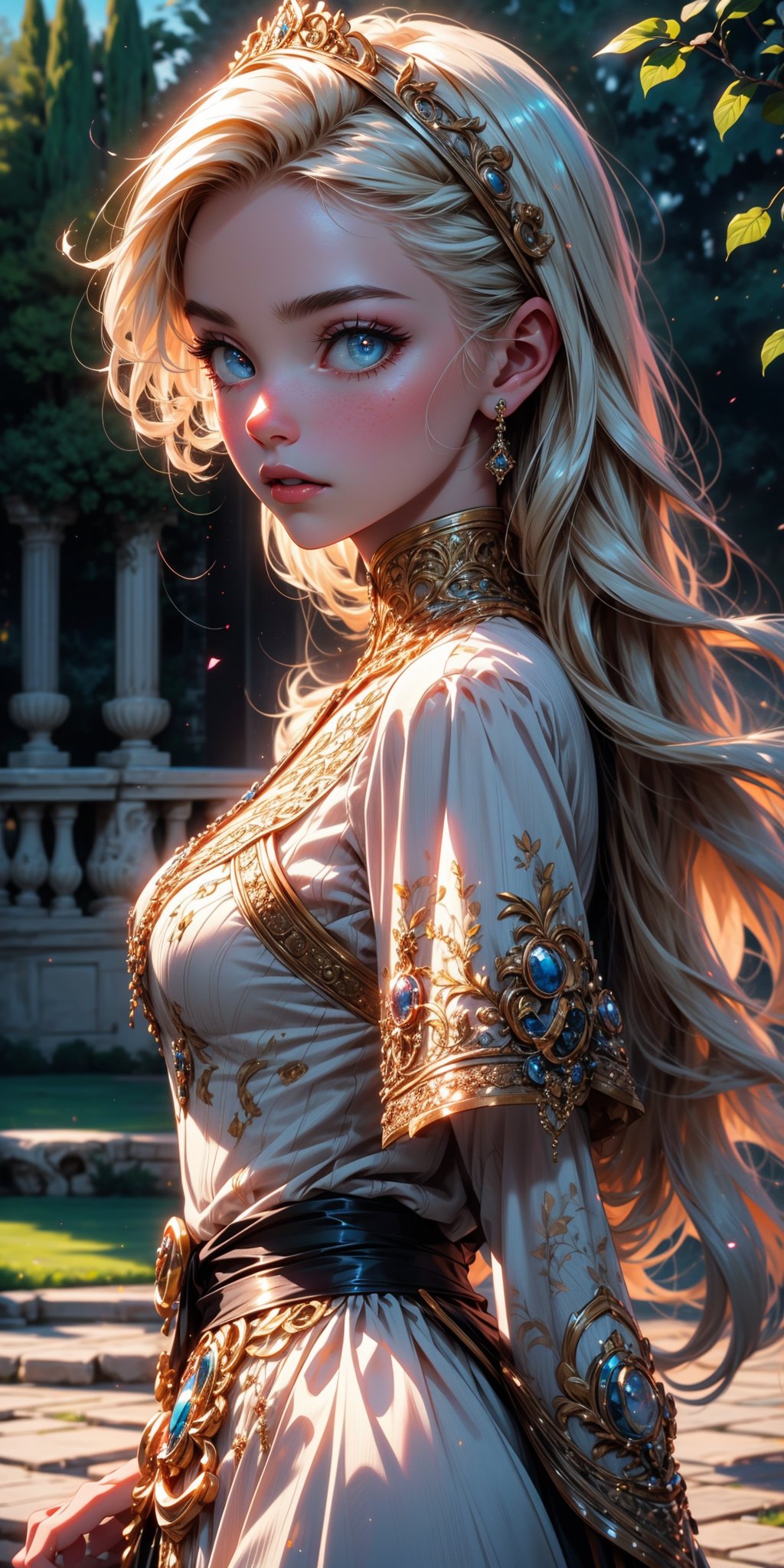 a girl with long pink hair, big blue eyes, delicate facial features, beautiful detailed eyes, beautiful detailed lips, extremely detailed eyes and face, long eyelashes, wearing an ornate ancient greek style dress, in a serene garden setting, soft pastel colors, cinematic lighting, (best quality,4k,8k,highres,masterpiece),ultra-detailed,(realistic,photorealistic,photo-realistic),intricate details,vibrant colors,highly detailed,ornate,elegant,classical,fantasy,whimsical