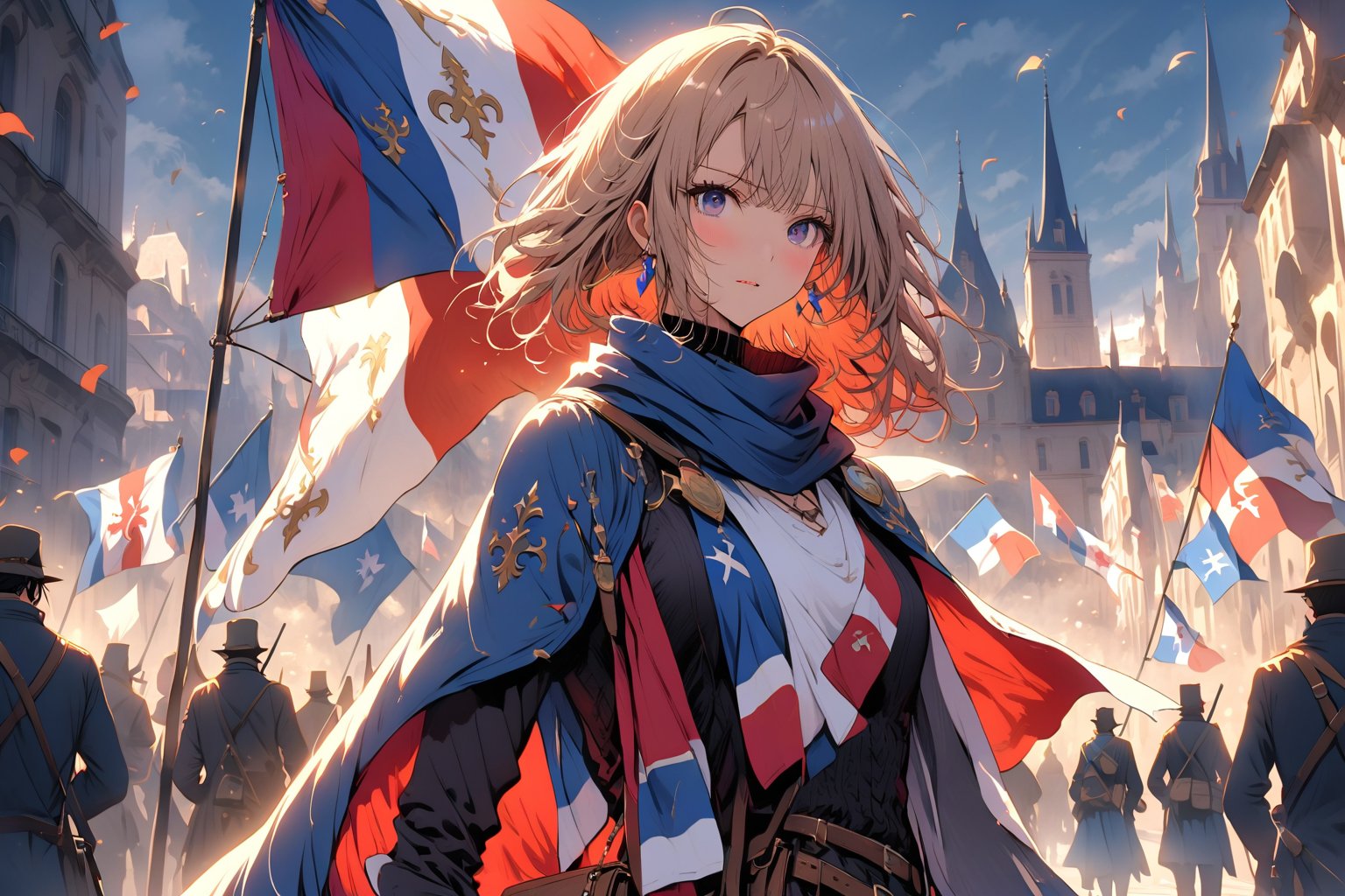Person with the flag of Francia in the background.
,SakayanagiArisu,Expressiveh