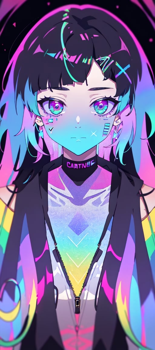 xxmixgirl, 1girl beautiful, flowing rainbow colored holographic background. Keywords: nike, holographic, iridescent, vaporwave,  ,candystyle,r1ge,Detailedface,1 girl