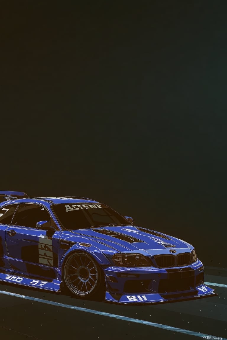 photograph BMW E46 M3 Coupe GTR Widebody Kit, NFS 2005 style decals, BMW blue, detailed number plate, cinematic 4k epic detailed 4k epic detailed photograph shot on kodak detailed bokeh cinematic hbo dark moody
,SD 1.5,<lora:659095807385103906:1.0>