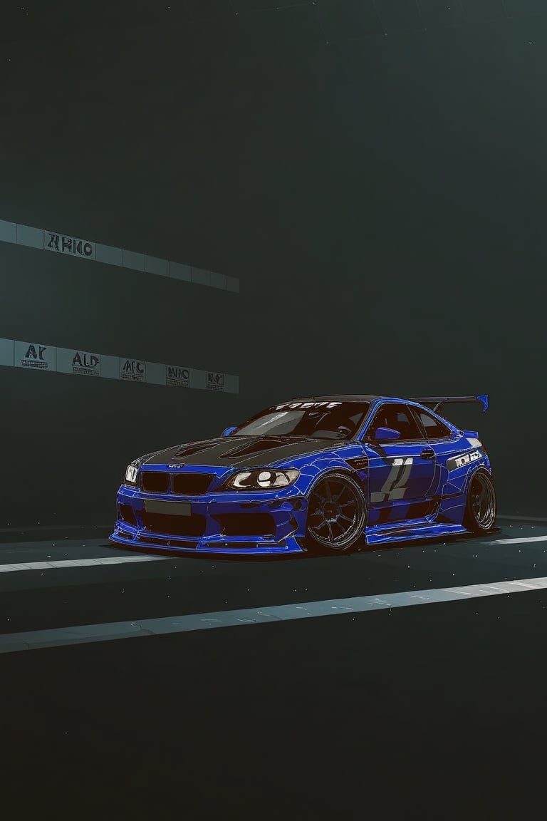 photograph BMW E46 M3 Coupe GTR Widebody Kit, NFS 2005 style decals, BMW blue, detailed number plate, cinematic 4k epic detailed 4k epic detailed photograph shot on kodak detailed bokeh cinematic hbo dark moody
,SD 1.5,<lora:659095807385103906:1.0>