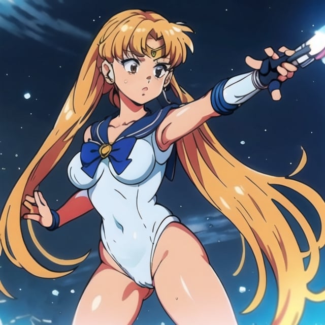 sailor moon gangsta from neighborhood, masterpiece, best quality, highly quality ,Kyouka,Aika-KJ, ,weapon,Holding dagger,anime bluray, sailor suit, high_res, complex_background