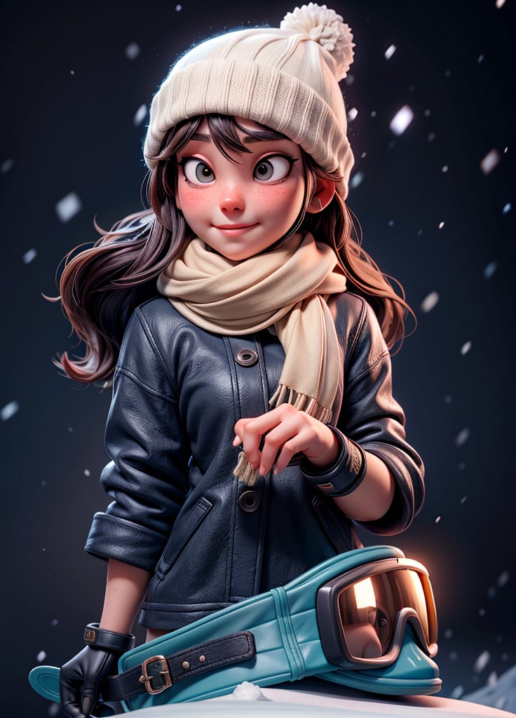 adult women, 1girl, snowboarder, alpine, beanie, goggles, snowing,3DMM, high_resolution, perfectface,