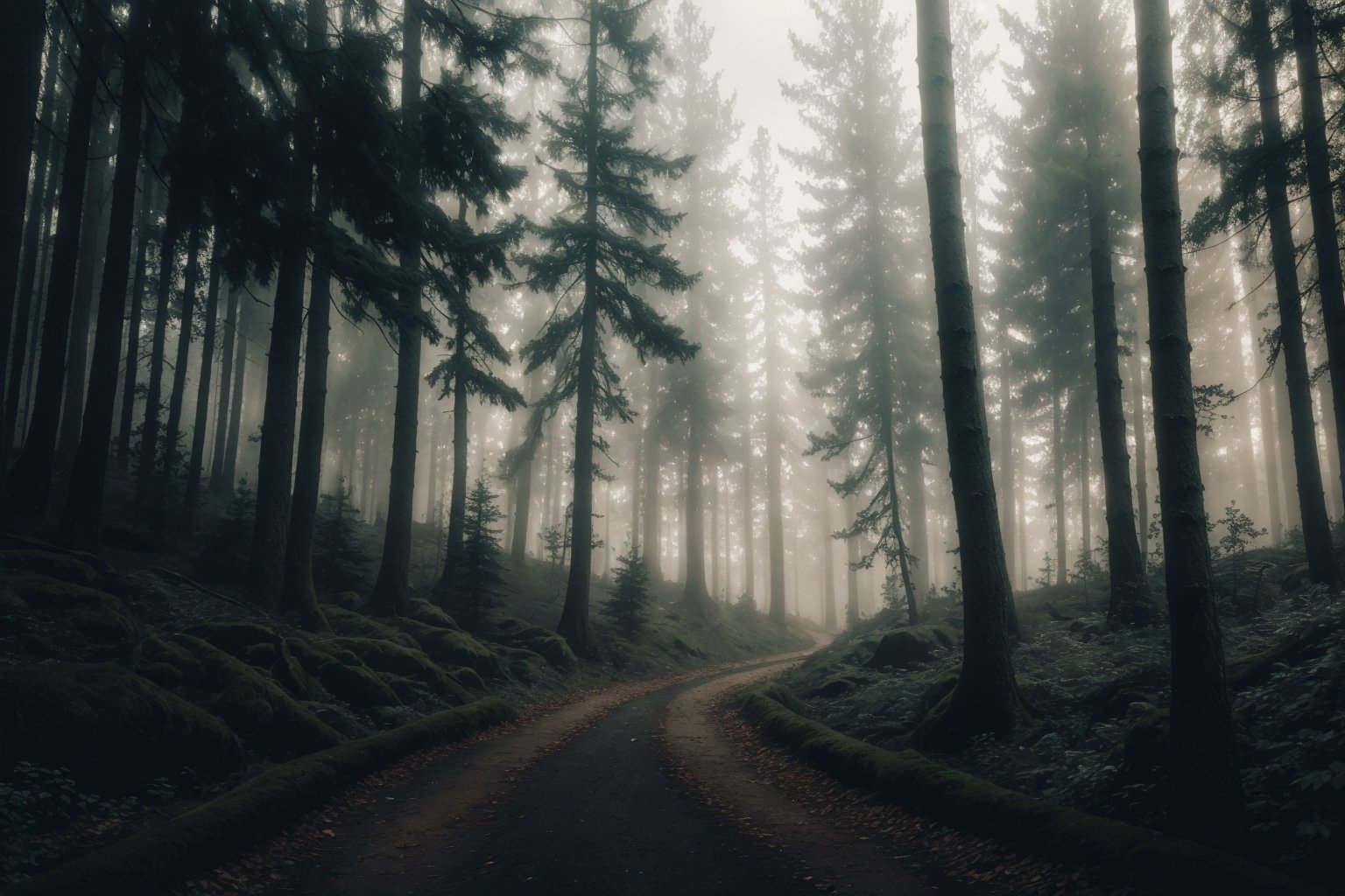 Masterpiece, ultra high res, ultra high quality, a beautiful forest, day, fog, ultra detailed, dramatic lighting, ultra realistic, ultra detailed, aesthetic, low key, dark tone, 8k