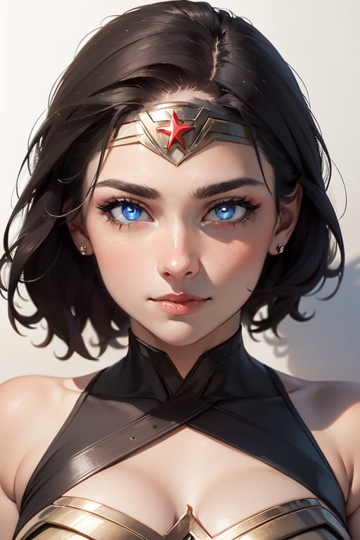 masterpiece, perfectly detailed, detailed face, detailed eyes, beautiful eyes, looking at viewer, bright pupils, AGGA_ST002, watching the viewer,,wonder woman, breast focuss
