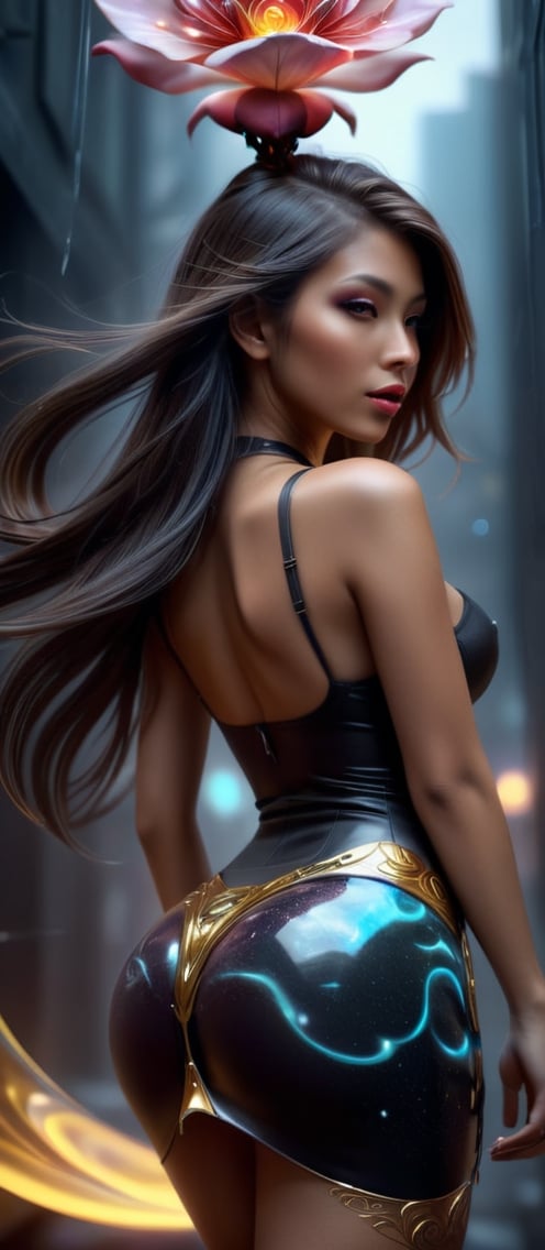 :: 1 girl, concept art style (( in the image of a flirtatious sexy prostitute,perfect very long hair slightly cover a pretty ass,chest covered,super top model , cute tight top, slightly lifts a short skirt , tight translucent panties are visible )) , front view,top view, bottom view, side view, extreme cinematic shot, full body extreme detail cinematic view,extremely detailed all cinematic plans, camera angles and portrait poses, ultra-realistic photography, central composition, perfect symmetry, complex details, cinematic surround lighting, best quality, light fog, intense shadows, delicate, masterpiece, beautiful detail, colorful, finely detailed, dramatic light, complex details, looks directly into the camera, ultra-sharp focus, super-complex details, HDR, postproduction, 8K, realistic shader effects : ( ultra glossy,marble,3D volumetric graffiti,gold,ruby,bronze, wet rose petals are swirling in the air ,ice pattern , in cold air small colors particles fire, planet energy, art ornate glass clothes, extreme performance cosplay,body art tattoos in surreal style,art tattoo in perfect breasts, ) , [extremely cute ass and translucent panties with a rear view]
,portrait_futurism,DonMF43XL,DonMM4ch1n3W0rldXL 