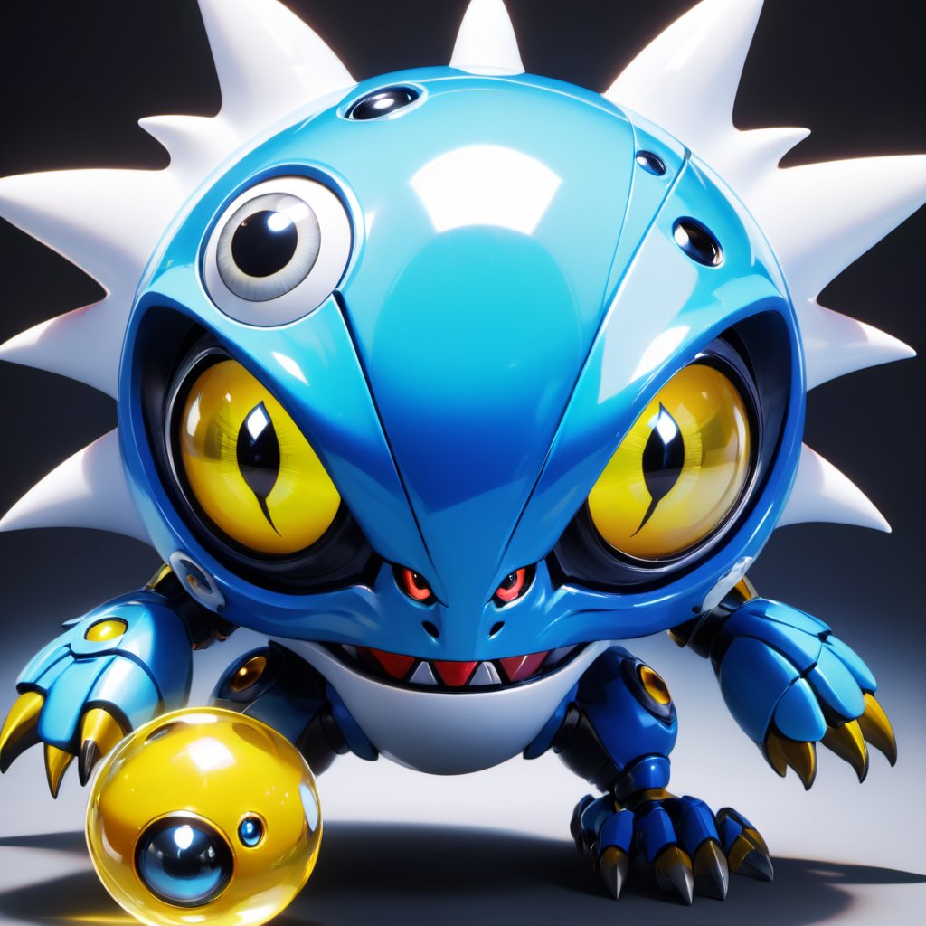 Digimon whose large eyes are its defining characteristic. When cornered, it discharges acidic bubbles from its eyes, Masterpiece, best quality