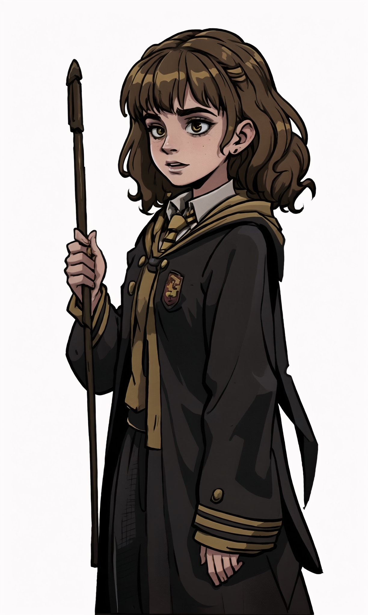 hermione granger, brunette, witch trainer hermione ,Hermione Granger, emma watson, hermione granger from harry potter movie,hogrobe, front view