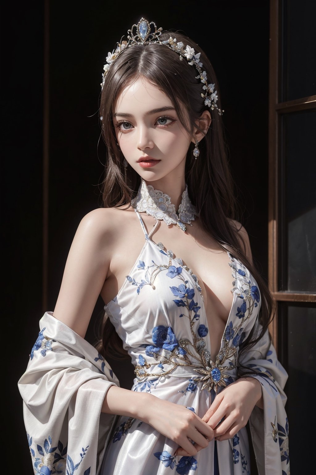 a girl,beautiful,elegant,wearing intricately detailed clothes,((hyperdetailed:1.2))