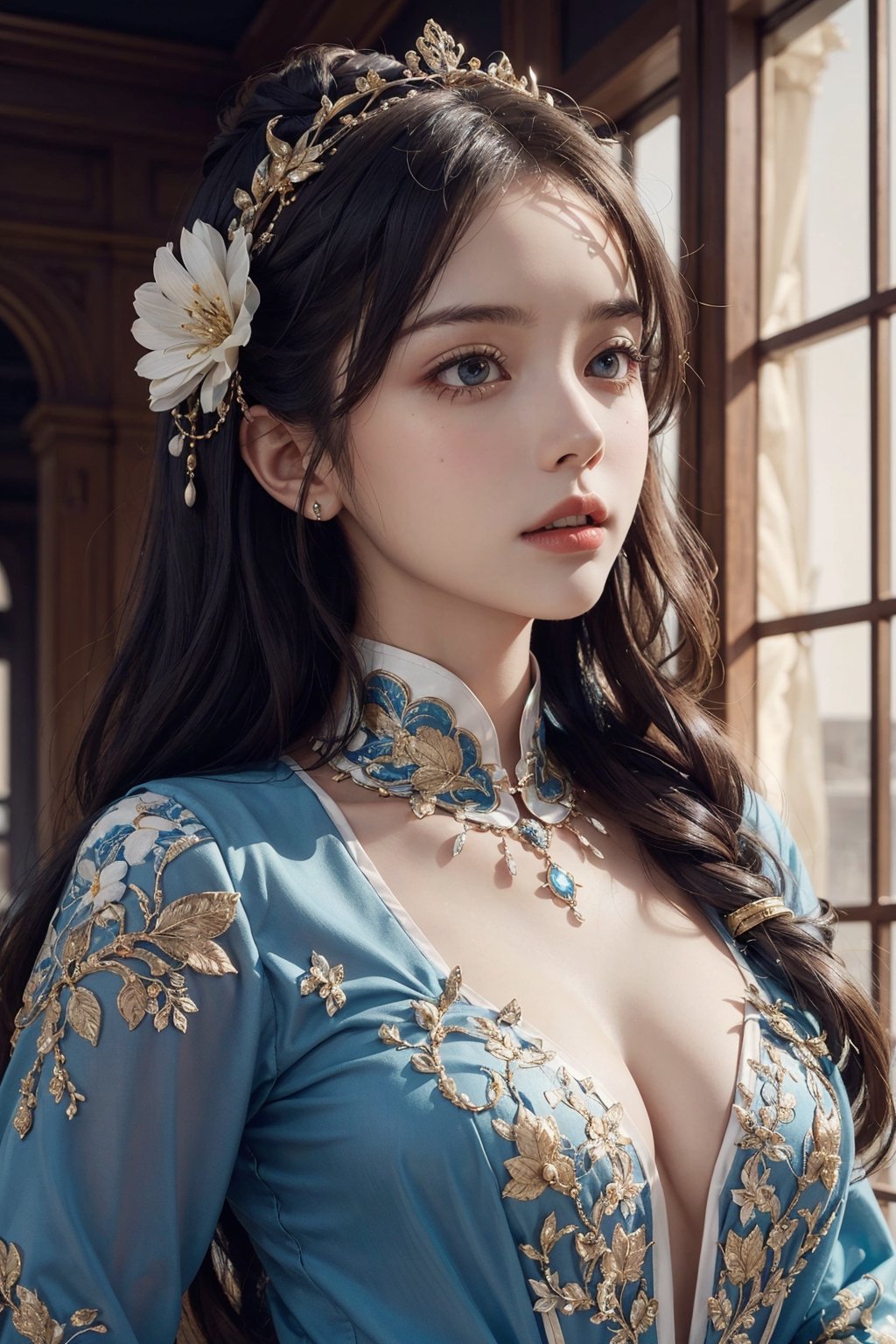 a girl,beautiful,elegant,wearing intricately detailed clothes,((hyperdetailed:1.2)),fantasy,high quality,extremely detailed,, immensely attractive, extremely appealing, film film grain, extreme detail, 4k, ultra hd,