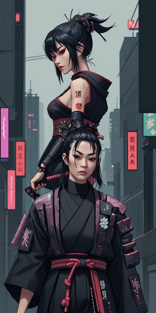 samurai, cyberpunk