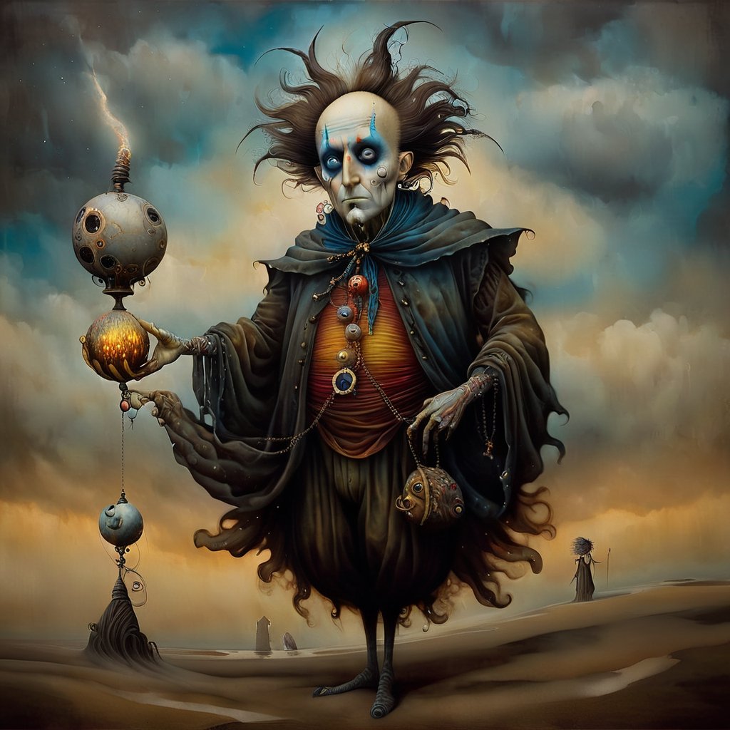 sandman, in the style of esao andrews, baroque