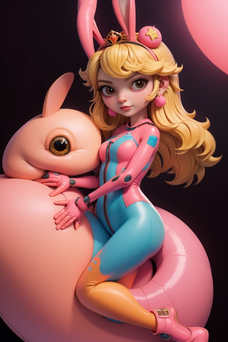 nijilorabunny, , Princess peach in the style of SM,  (swuinsuit tranalucid:1.3)