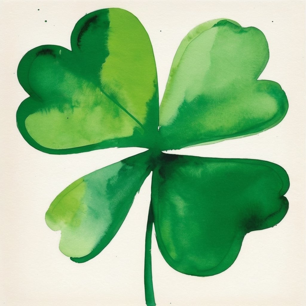  shamrock as an Irish symbol ,St. Patrick's Day,, art style David Downton