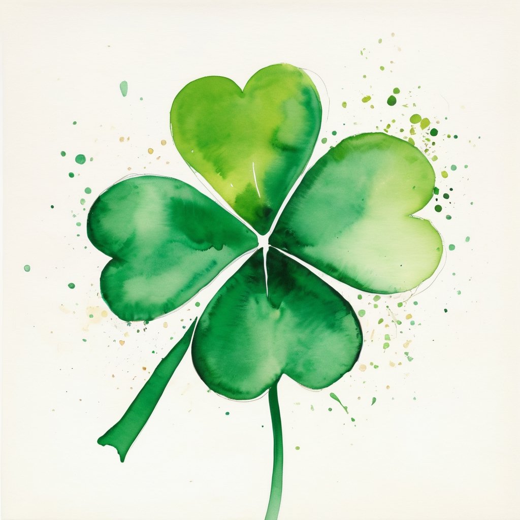  shamrock as an Irish symbol ,St. Patrick's Day,, art style David Downton