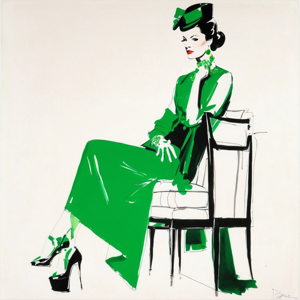 St. Patrick's Day,, art style David Downton